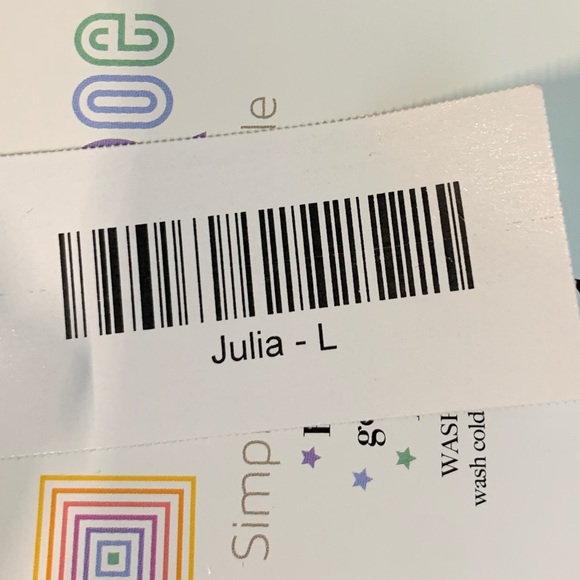 LulaRoe Gold Blue Pattern Julia Dress NWT - Picture 4 of 5